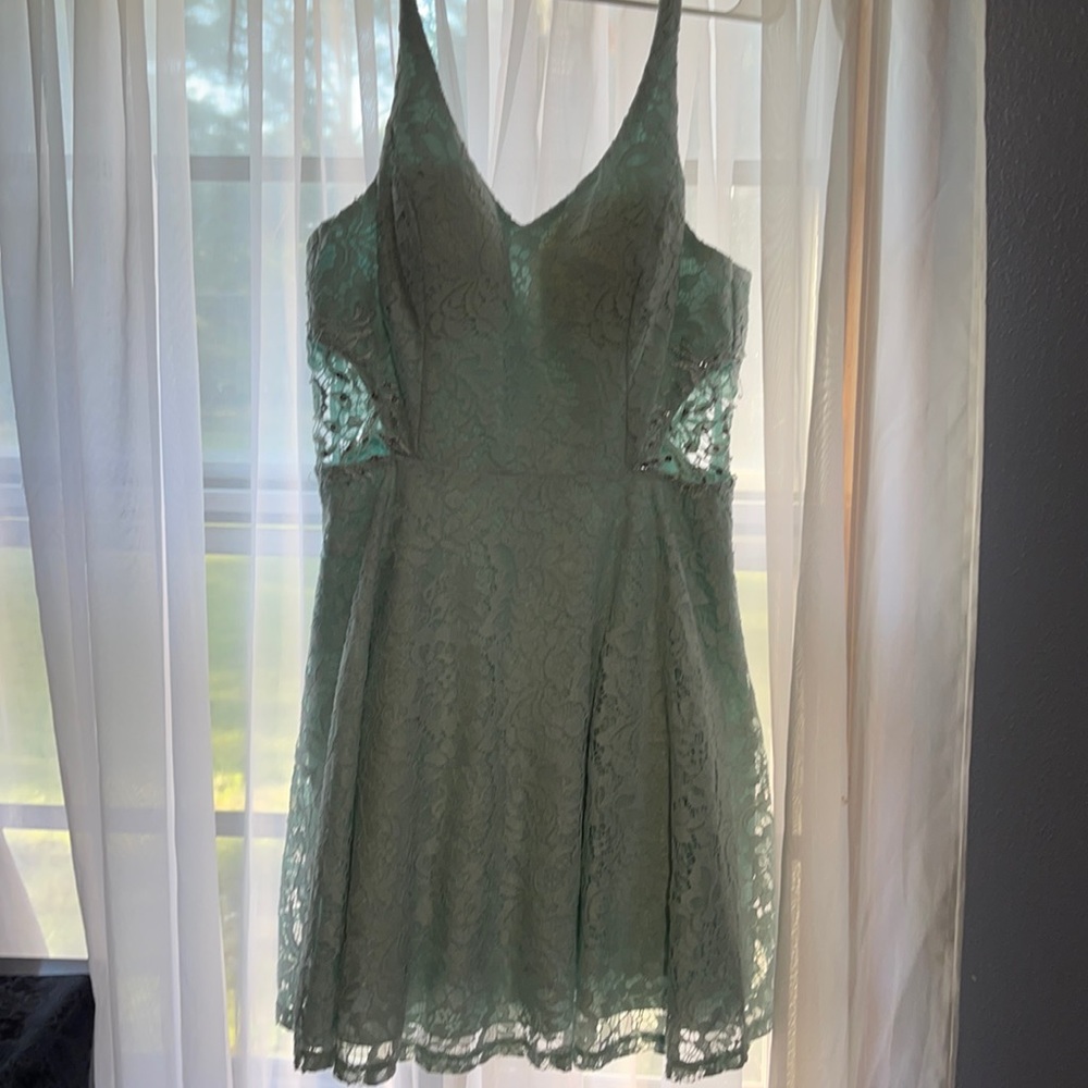 Short teal prom dress